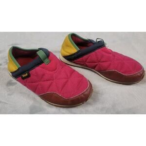 Teva ReEmber Kids Quilted Moc Slip On Slipper Size 1 Colorful pink yellow girls